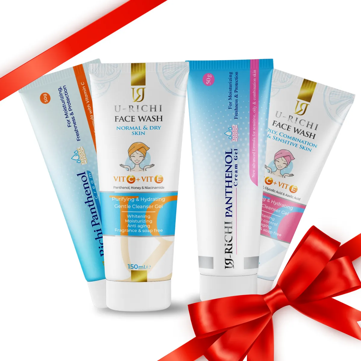 111010 Mix Offer (2 in 2) – Two U-Richi Sets (1 U-Richi Panthenol Cream + 1 Face wash for Dry and Normal Skin) - Image 1