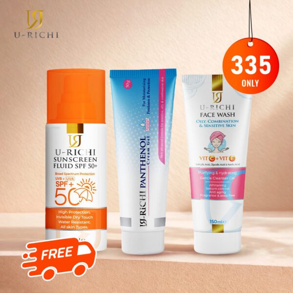 غسول الوجه يو-ريتشي + يو-ريتشي بانثينول + واقي الشمس يو-ريتشي مع شحن مجاني